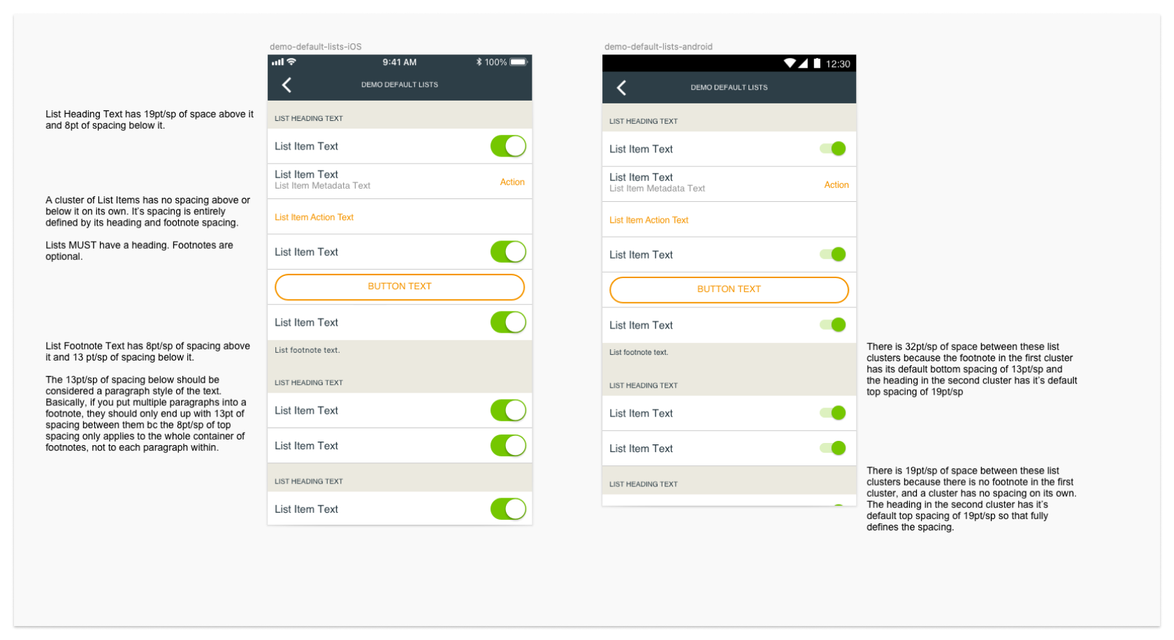 Another example of resolved cross platform components for Android and iOS.