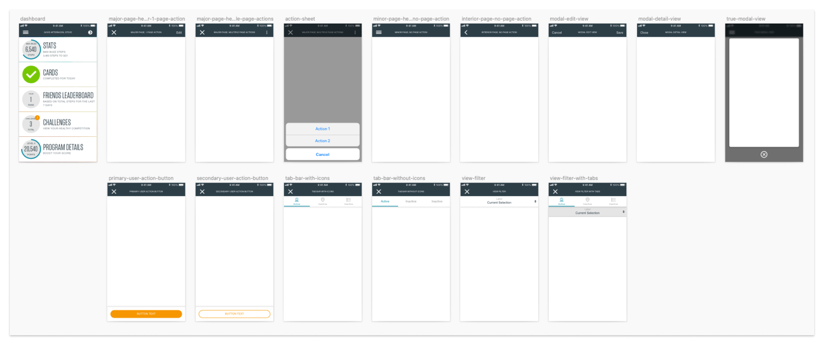 A set of screens built to demonstrate consistent usage of proper platform interaction patterns for common design flow problems.