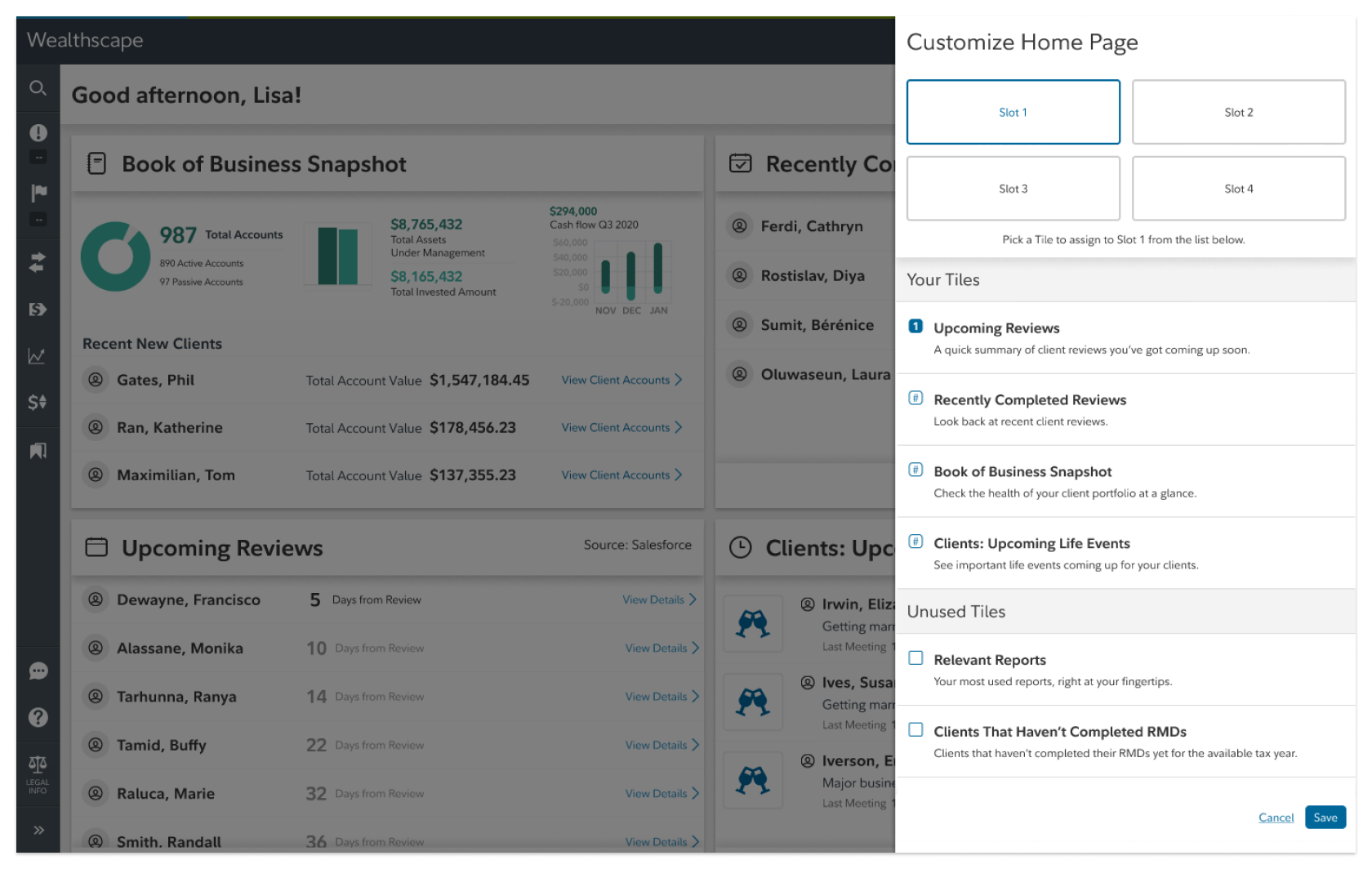 Screenshot of the first configuration prototype we created.